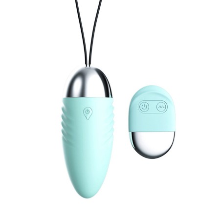 Oeuf vibrant turquoise avec télécommande à piles