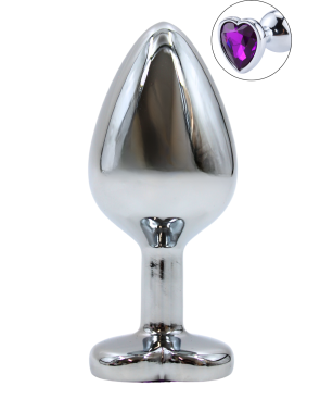 Plug bijou en aluminium bijou coeur violet Medium LOVELY