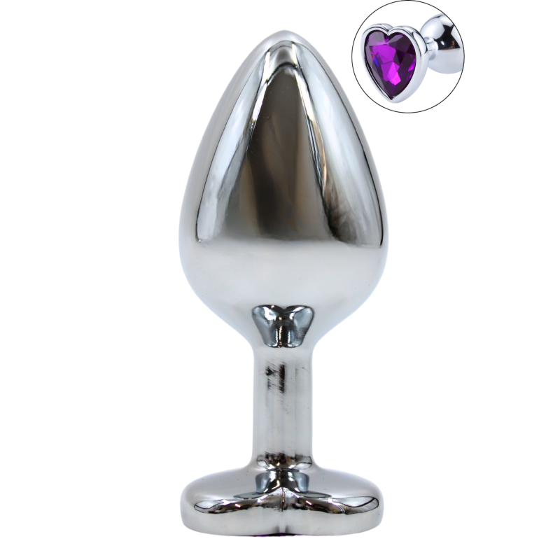Plug bijou en aluminium bijou coeur violet Medium LOVELY Plug bijou en aluminium bijou coeur violet Medium LOVELY