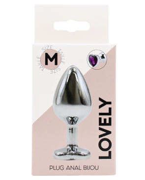 Plug bijou en aluminium bijou coeur violet Medium LOVELY