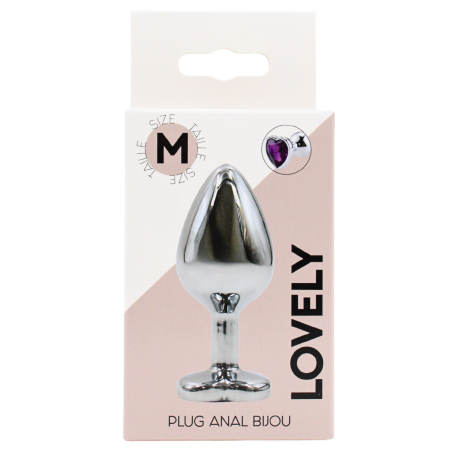 Plug bijou en aluminium bijou coeur violet Medium LOVELY