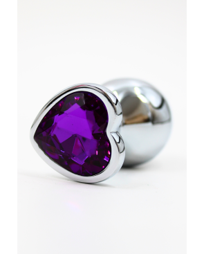 Plug bijou en aluminium bijou coeur violet Medium LOVELY