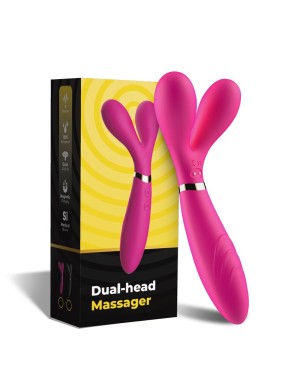 Vibromasseur Wand  rose en forme de Y avec 3 moteurs 