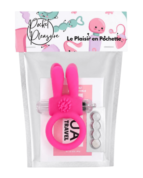 Anneau Vibrant Rabbit Rose Silicone 1 dosette de lubrifiant — Pocket Pleasure