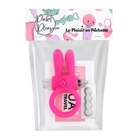 Anneau Vibrant Rabbit Rose Silicone 1 dosette de lubrifiant — Pocket Pleasure