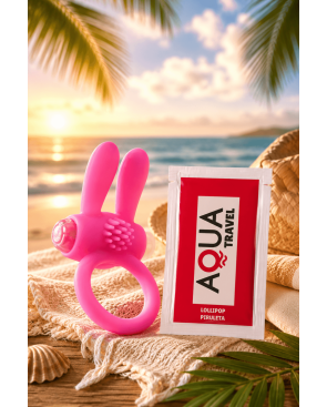 Anneau Vibrant Rabbit Rose Silicone  1 dosette de lubrifiant — Pocket Pleasure