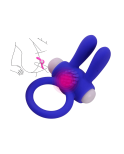 Anneau Vibrant Rabbit Bleu Silicone 1 dosette de lubrifiant — Pocket Pleasure Anneau Vibrant Rabbit Bleu Silicone 1 dosette de lubrifiant — Pocket Pleasure