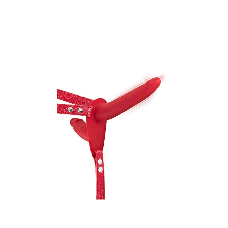 Double gode ceinture rouge vibrant Double gode ceinture rouge vibrant