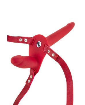 Double gode ceinture rouge vibrant