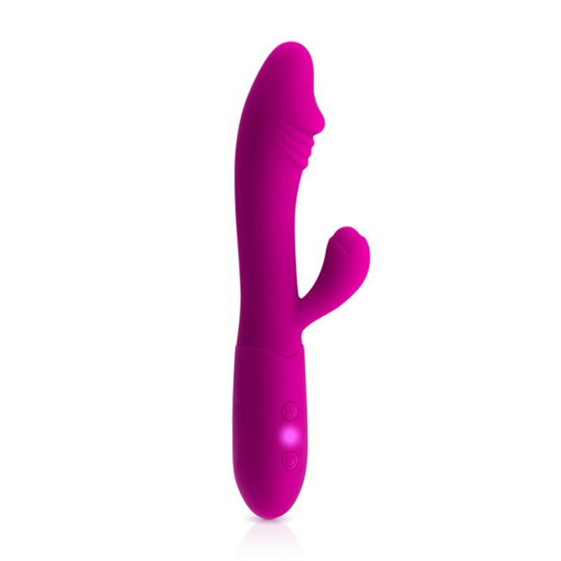 Vibromasseur rabbit Becca rose USB avec gland stimulant 10 programmes Vibromasseur rabbit Becca rose USB avec gland stimulant 10 programmes