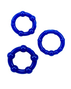 Pack 3 cockring bleus avec billes