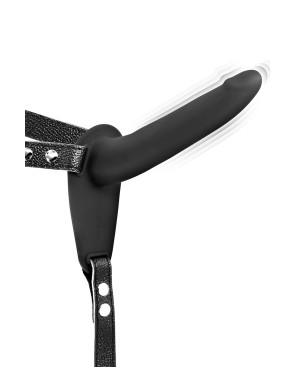 Gode ceinture vibrant noir USB
