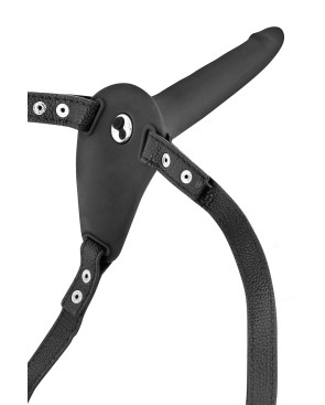 Gode ceinture vibrant noir USB