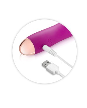 Vibromasseur rose lisse 7 vitesses USB