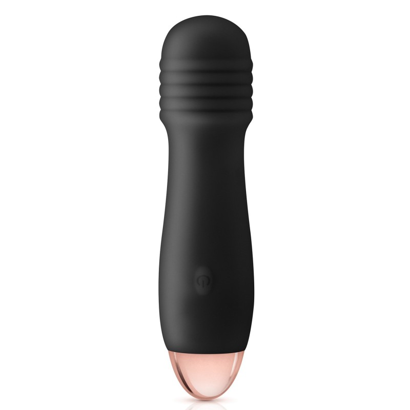 Vibromasseur noir 7 vitesses USB tête strié Vibromasseur noir 7 vitesses USB tête strié