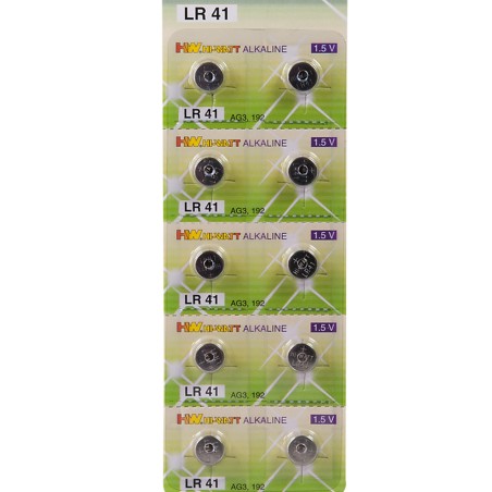Boîte de 10 piles LR41 