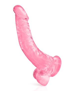 Gode jelly courbe rose ventouse taille XL 22cm 
