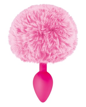 Plug anal pompon rose 