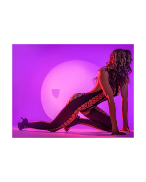 Bodystocking en résille noire échancrée - Mapalé