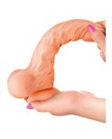 Gode réaliste veiné ventouse va-et-vient prépuce testicules billes mouvantes 22cm Gode réaliste veiné ventouse va-et-vient prépuce testicules billes mouvantes 22cm