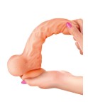 Gode réaliste veiné ventouse va-et-vient prépuce testicules billes mouvantes 18.5cm Gode réaliste veiné ventouse va-et-vient prépuce testicules billes mouvantes 18.5cm