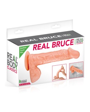 Gode réaliste grande longueur veiné avec testicules et ventouse 23cm