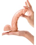Gode réaliste grande longueur veiné avec testicules et ventouse 23cm