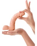Gode réaliste veiné avec testicules et ventouse 18cm Gode réaliste veiné avec testicules et ventouse 18cm