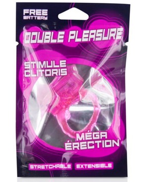 Cockring rose vibrant avec stimulation du clitoris
