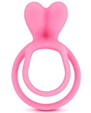 Double cockring rose avec stimulateur de clitoris 