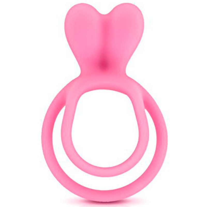 Double cockring rose avec stimulateur de clitoris Double cockring rose avec stimulateur de clitoris