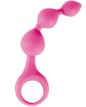 Stimulateur anal rose à boules 