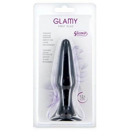Plug anal noir 12.5cm avec ventouse