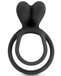 Double cockring noir avec stimulateur de clitoris Double cockring noir avec stimulateur de clitoris