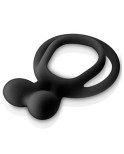Double cockring noir avec stimulateur de clitoris Double cockring noir avec stimulateur de clitoris