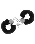 Menottes fourrure noires de poignets avec sécurité Menottes fourrure noires de poignets avec sécurité