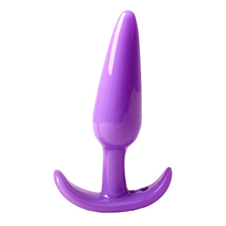 Plug anal violet souple base évasée Pocket Pleasure 1 dosette de lubrifiant