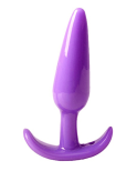 Plug anal violet souple base évasée Pocket Pleasure 1 dosette de lubrifiant Plug anal violet souple base évasée Pocket Pleasure 1 dosette de lubrifiant