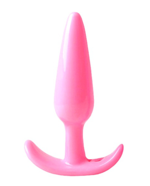 Plug anal rose souple base évasée Pocket Pleasure 1 dosette lubrifiant