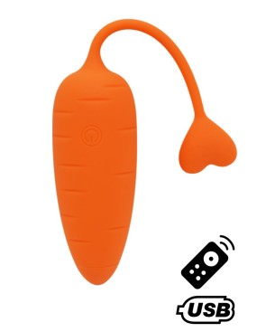 CARROT, Un Œuf vibrant avec télécommande, couleur et forme Carotte en silicone médical