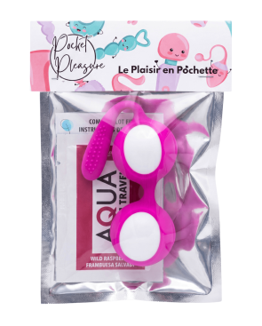 Boules de Geisha Fuchsia Silicone 1 dosette lubrifiant — Pocket Pleasure