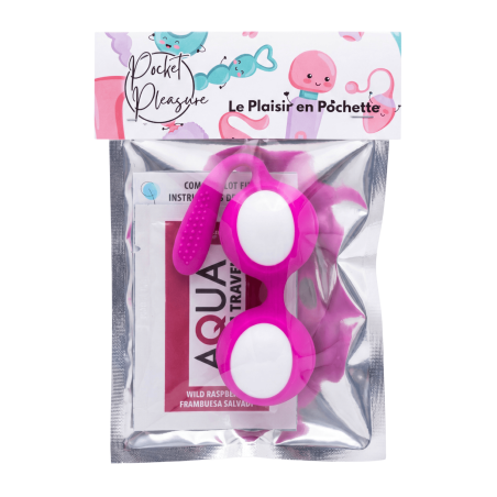 Boules de Geisha Fuchsia Silicone 1 dosette lubrifiant — Pocket Pleasure