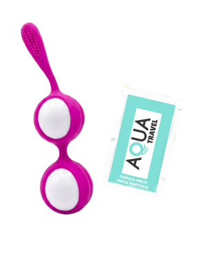 Boules de Geisha Fuchsia Silicone 1 dosette lubrifiant — Pocket Pleasure