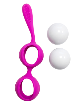 Boules de Geisha Fuchsia Silicone 1 dosette lubrifiant — Pocket Pleasure