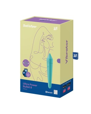 Vibromasseur connecté turquoise USB Ultra Power Bullet 8 Satisfyer