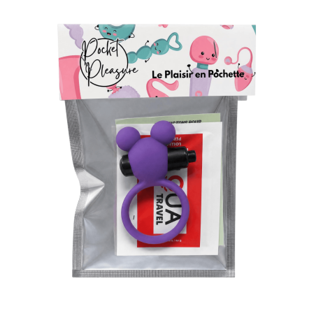 Anneau Vibrant Ourson Violet 1 dosette de lubrifiant — Pocket Pleasure
