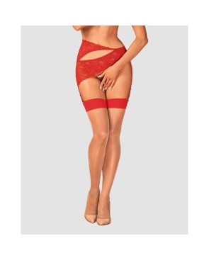 S814 Bas jarretelles rouge