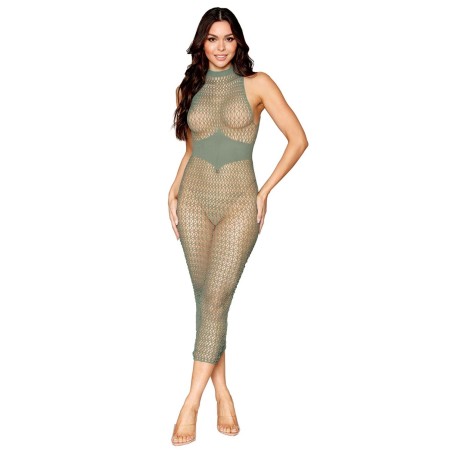 Robe bodystocking en filet dans un design géométrique sans couture