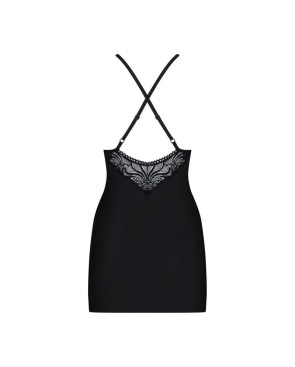 828-CHE-1 Nuisette et String - Noir