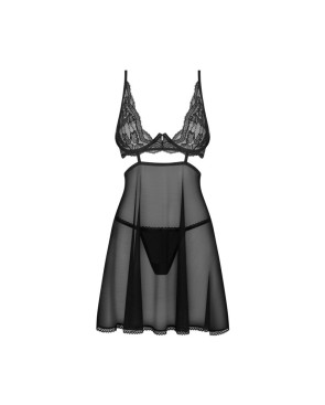 Nutris babydoll et String - Noire
